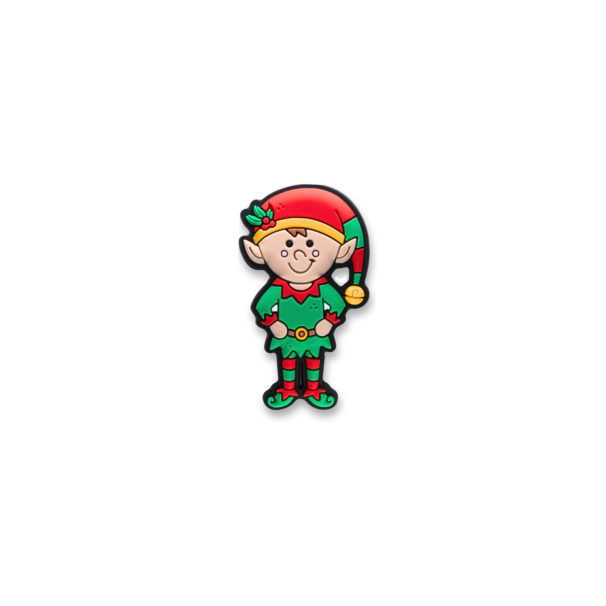Christmas Elf charm in green and red outfit festive holiday pet crate decoration by Crate Charms