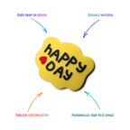 Happy Day snap-on crate charm with easy attachment and durable construction