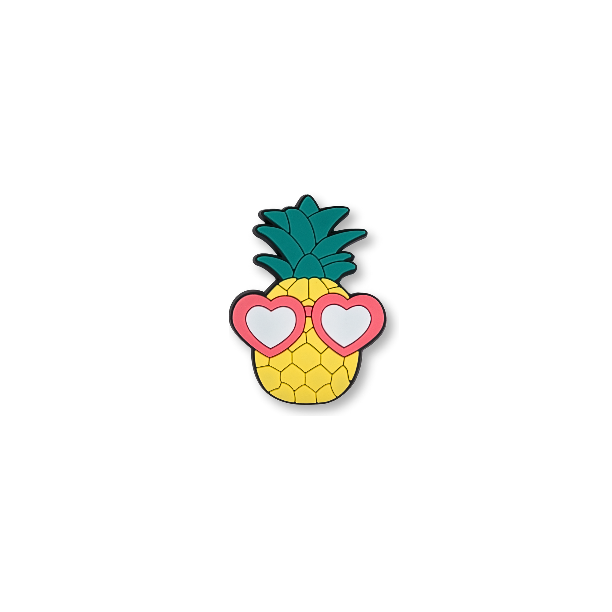 pineapple with heart shaped glasses crate charm front