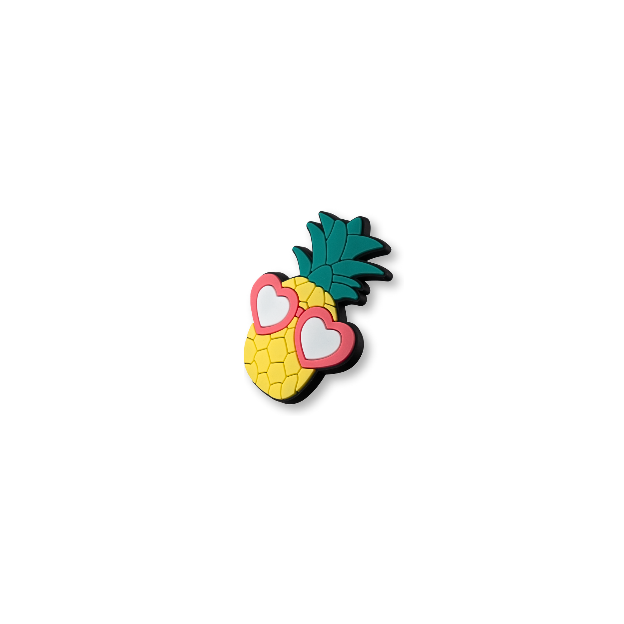 pineapple with heart shaped glasses crate charm shown at angle