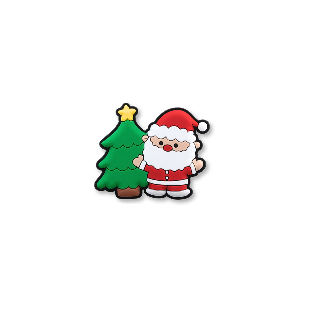 Santa and Christmas tree charm festive holiday pet crate decoration by Crate Charms
