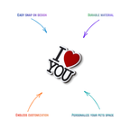 black and white i heart you snap-on charm features: easy attachment and durable construction