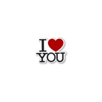 black and white i heart you crate charm front