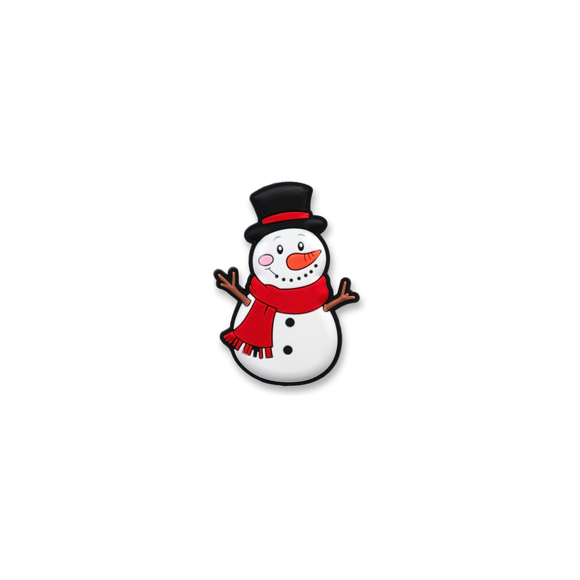 Jolly snowman charm with red scarf and top hat festive Christmas pet crate decor by Crate Charms