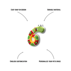 Pet crate accessories number six crate charm features benefits callout Crate Charms snap-on durable customizable