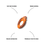 Pet crate accessories number zero crate charm features benefits callout Crate Charms snap-on durable customizable