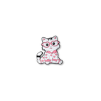 white kitty in heart pijamas crate charm front