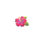 Pet crate accessories pink hibiscus crate charm front view Crate Charms snap-on decoration