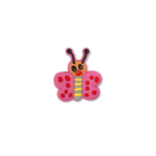 Kawaii pink butterfly decorative charm with smiling face and red spotted wings