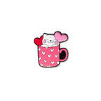 Pet crate accessories pink mug kitty crate charm front view Crate Charms snap-on decoration
