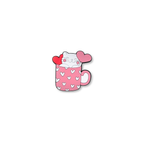 white kitty in a heart decorated pink and white cup crate charm front side