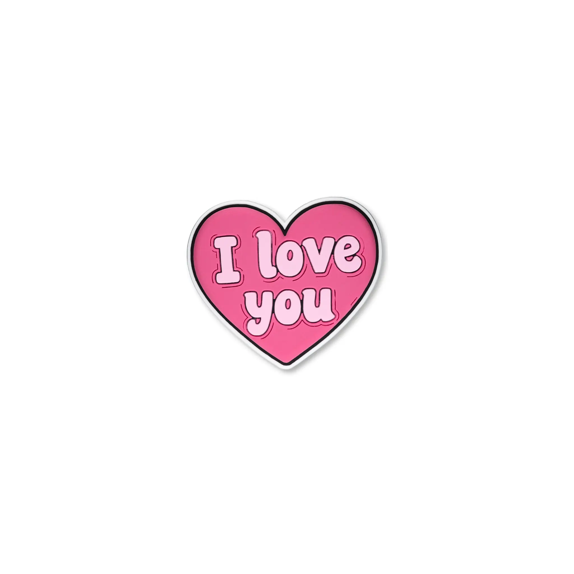 Pet crate accessories pink heart i love you crate charm front view Crate Charms snap-on decoration