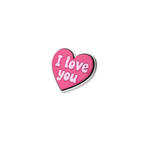 Pet crate accessories pink heart i love you crate charm side view Crate Charms snap-on decoration