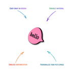 pink chat bubble hello snap-on charm features: easy attachment and durable construction