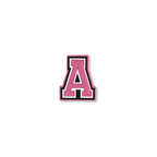 pink and white letter a crate charm front