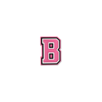 pink and white letter b crate charm front