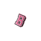 pink and white letter b crate charm shown at angle