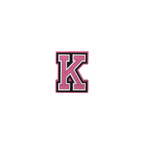 pink and white letter k crate charm front