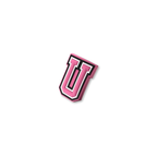 pink and white letter u crate charm shown at angle