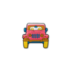 Pet crate accessories pink orange jeep crate charm side view Crate Charms snap-on decoration