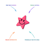 pink smiling star snap-on charm features: easy attachment and durable construction