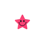 pink smiling star crate charm front