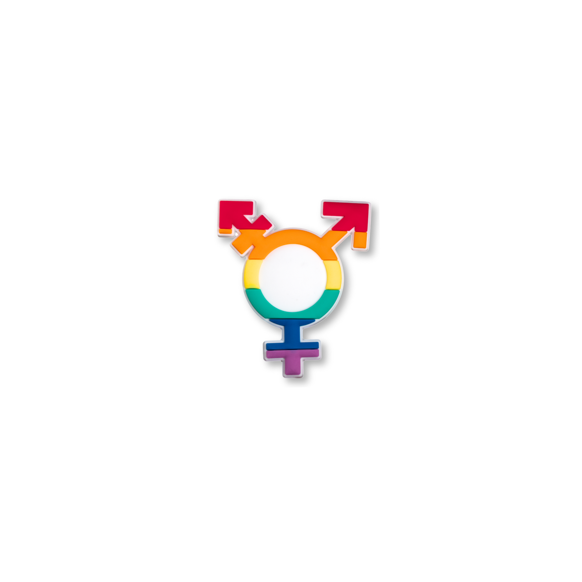 rainbow colored pride symbol crate charm front