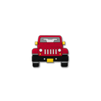 Pet crate accessories red jeep car crate charm front view Crate Charms snap-on decoration