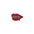 Pet crate accessories red lips and fangs crate charm front view Crate Charms snap-on decoration