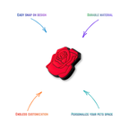 red rose snap-on charm features: easy attachment and durable construction