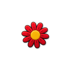 Pet crate accessories red yellow flower crate charm front view Crate Charms snap-on decoration