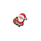 Side view of Santa with gift bag charm holiday snap-on pet crate decor