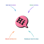 Say Hi snap-on crate charm with easy attachment and durable construction