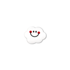white smiley cloud crate charm front