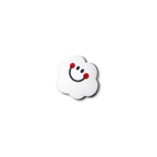 white smiley cloud crate charm shown at angle