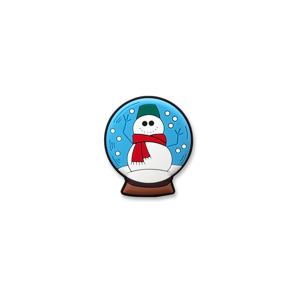 Snow globe snowman charm with red scarf festive Christmas pet crate decor by Crate Charms
