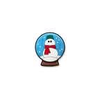 Snow globe snowman charm with red scarf festive Christmas pet crate decor by Crate Charms