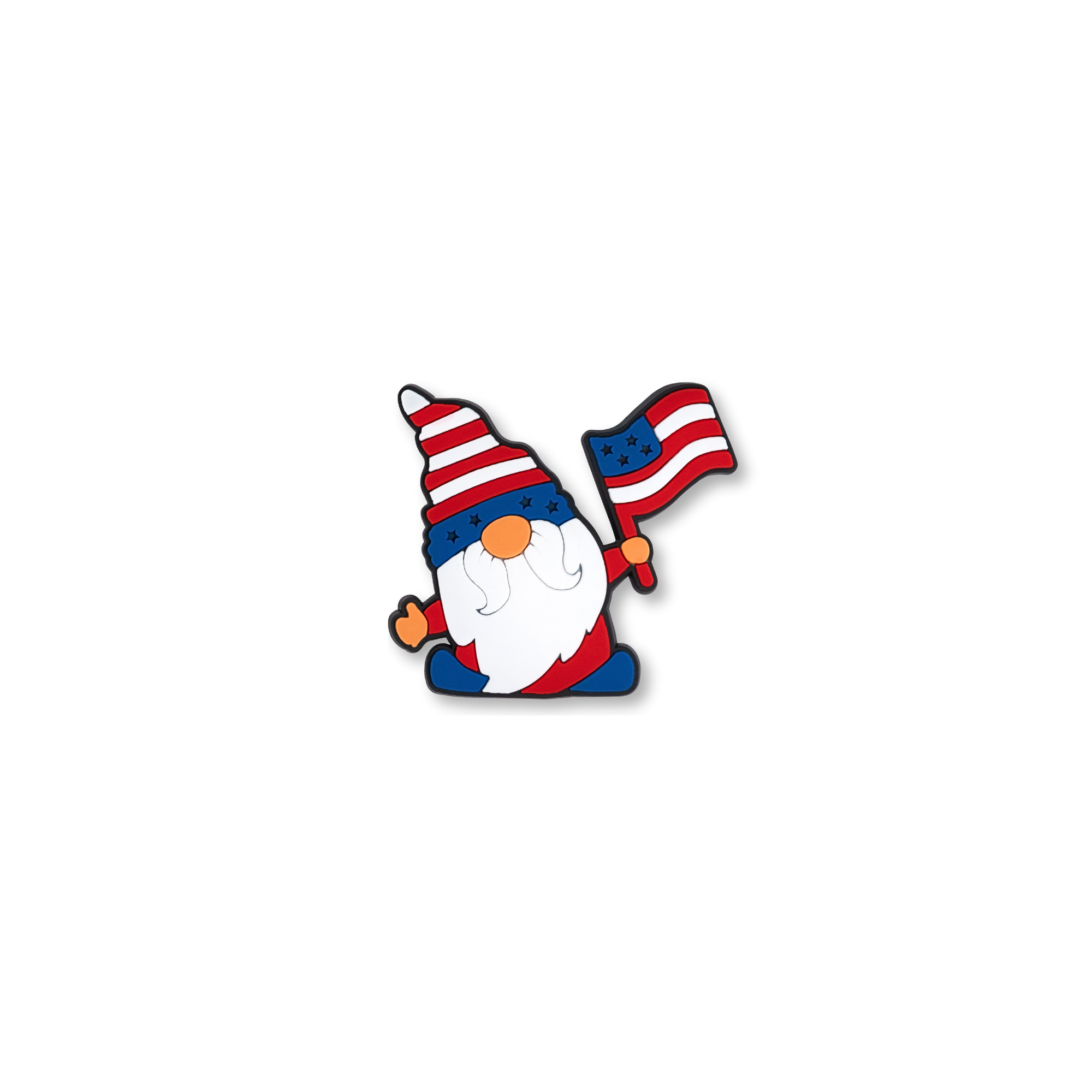 white bearded gnome american flag crate charm front