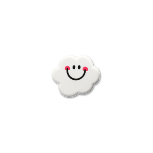 Pet crate accessories white smiley cloud crate charm front view Crate Charms snap-on decoration