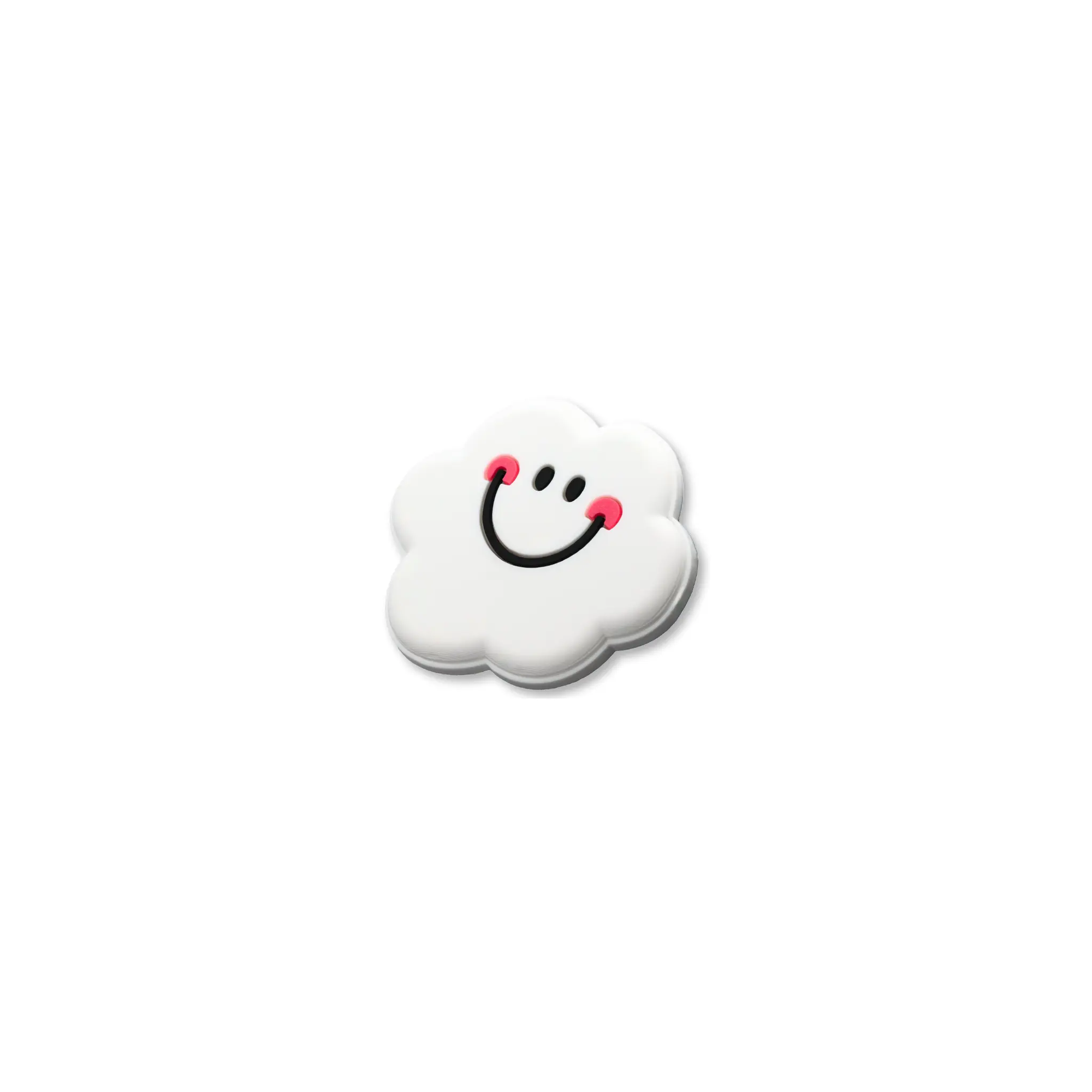 Pet crate accessories white smiley cloud crate charm side view Crate Charms snap-on decoration