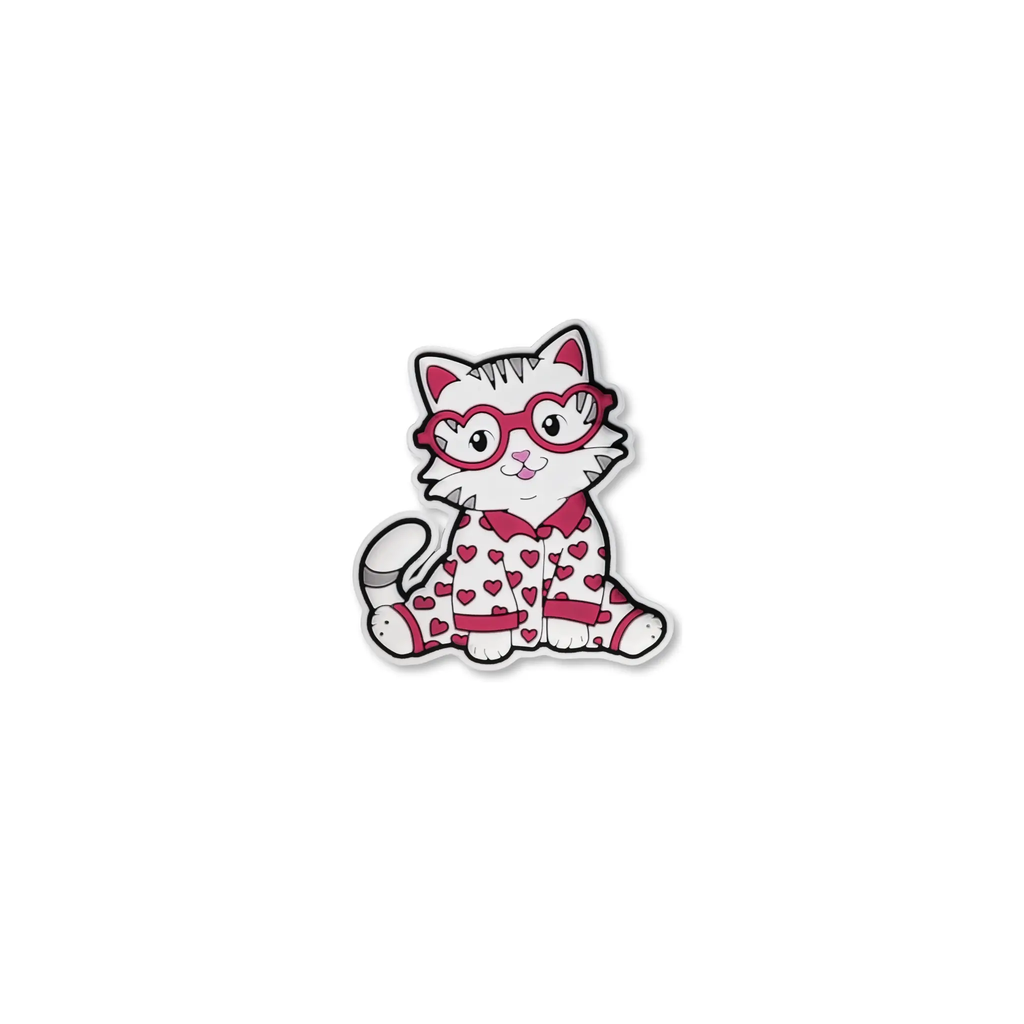 Pet crate accessories pijama kitty crate charm front view Crate Charms snap-on decoration