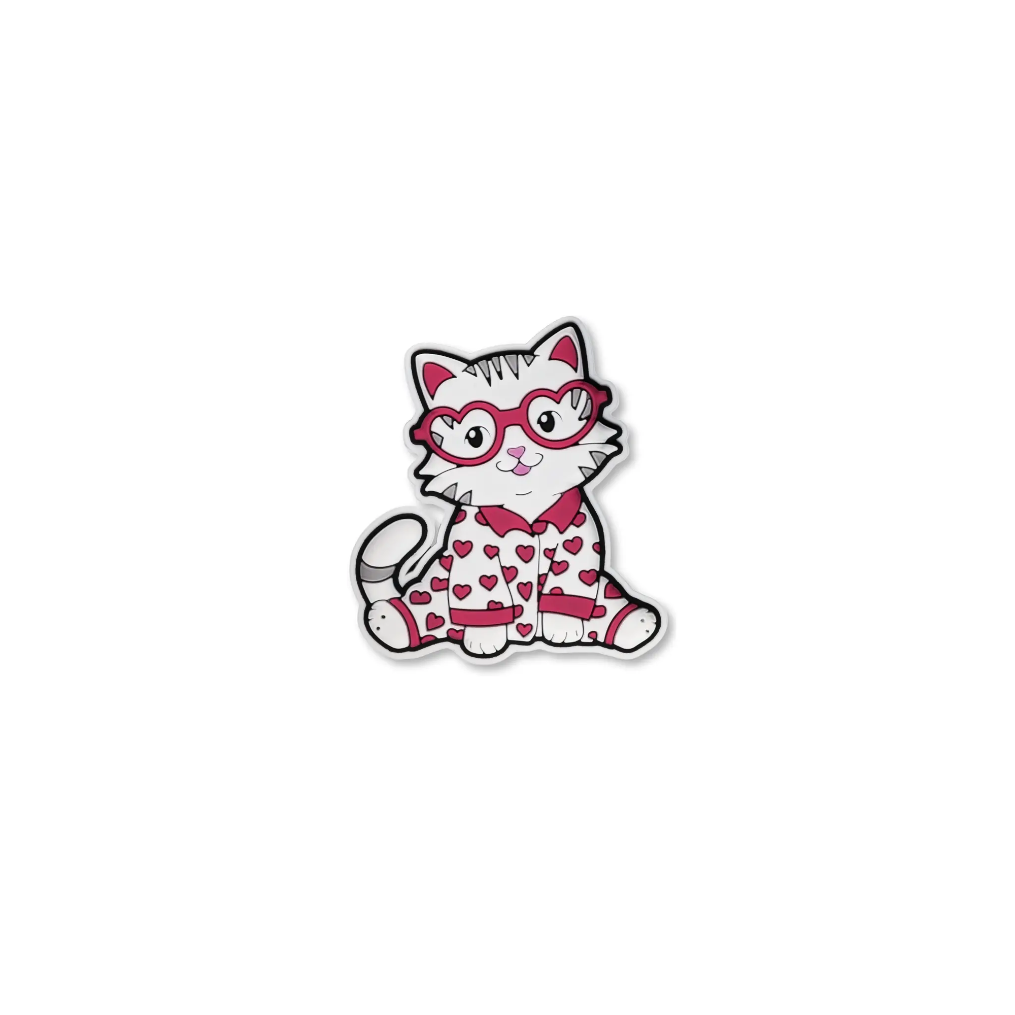 Pet crate accessories pijama kitty crate charm front view Crate Charms snap-on decoration