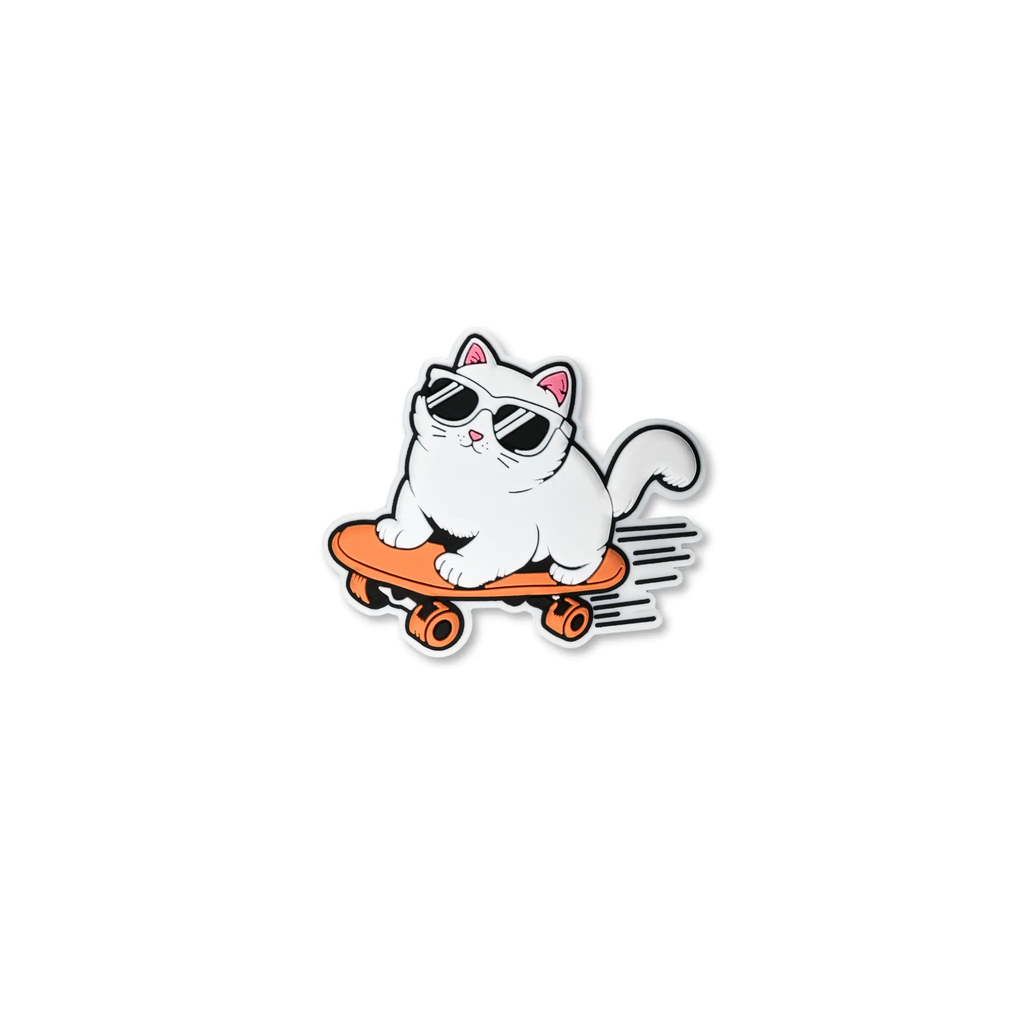Pet crate accessories skateboard kitty crate charm front view Crate Charms snap-on decoration