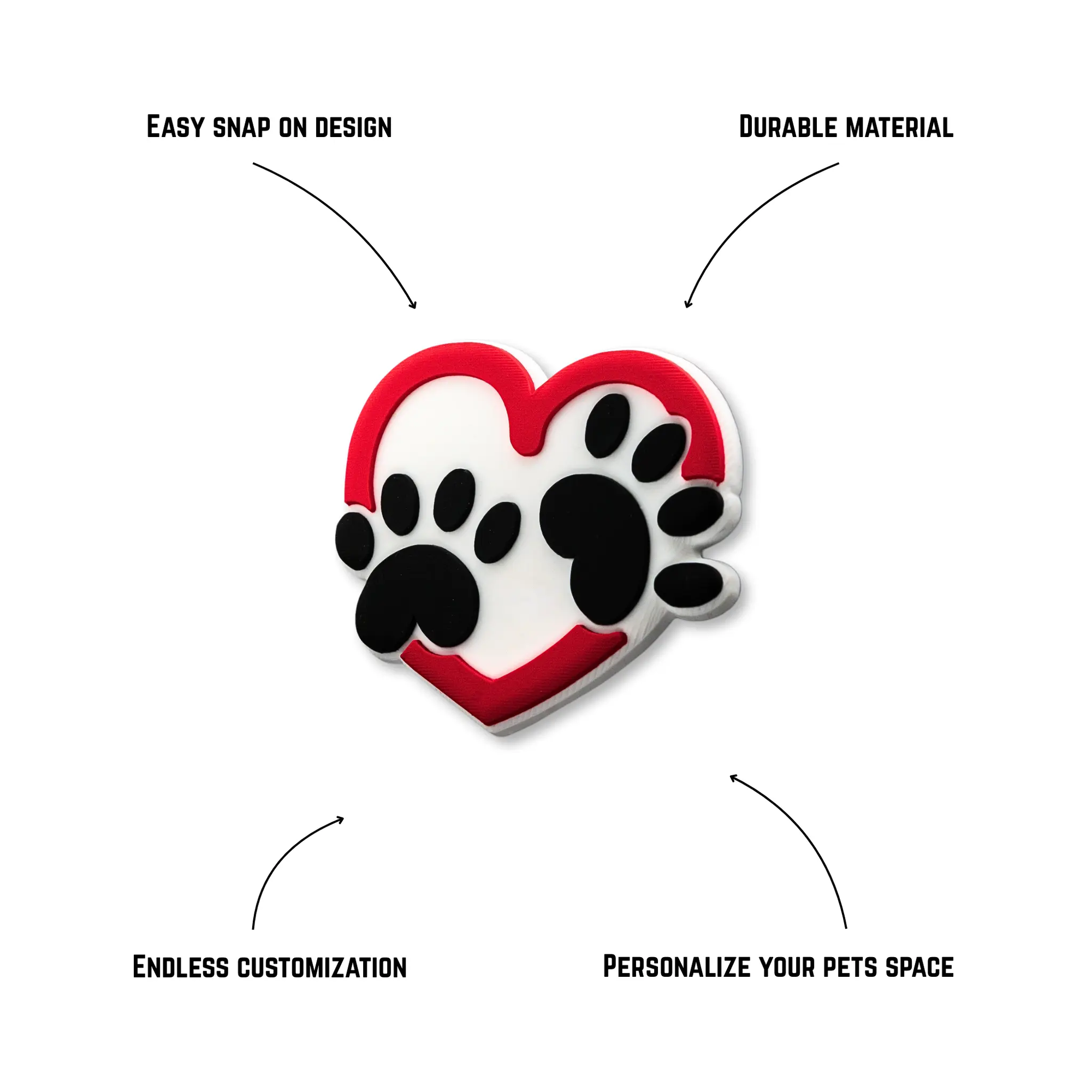 Paw Heart Crate Charms
