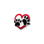 Pet crate accessories white red paw heart crate charm side view Crate Charms snap-on decoration