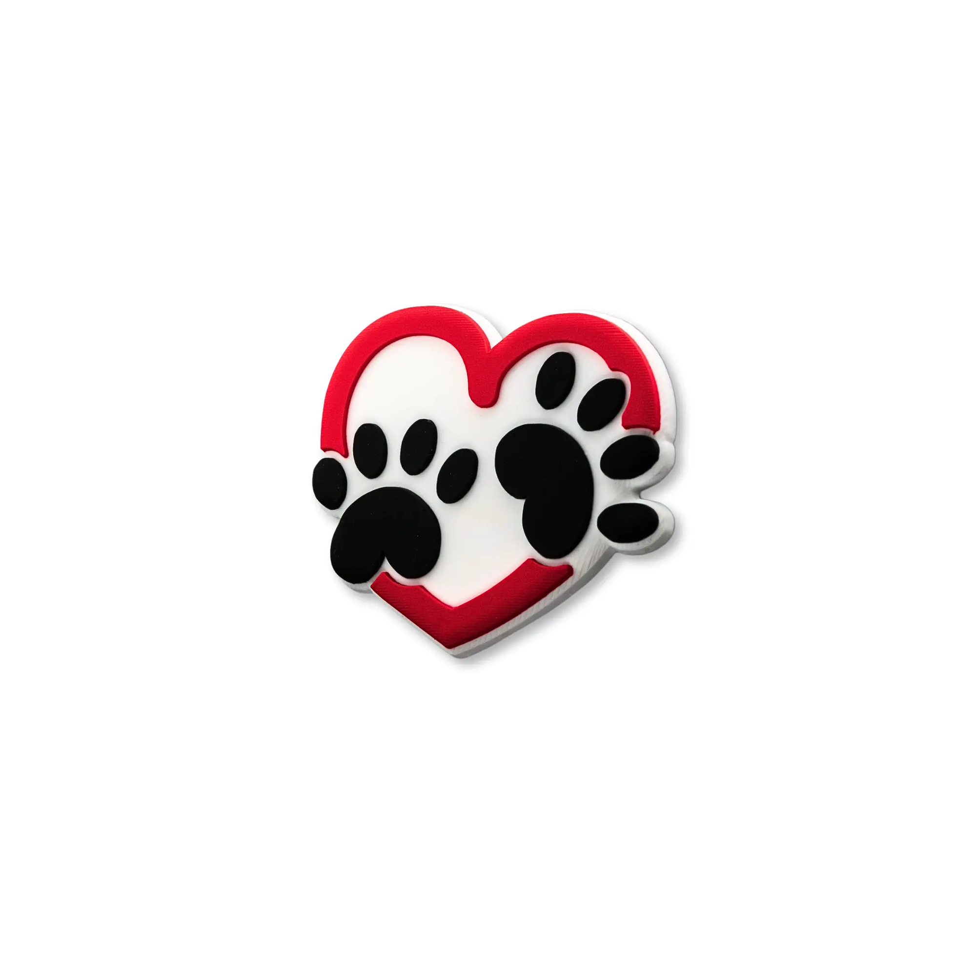 Pet crate accessories white red paw heart crate charm side view Crate Charms snap-on decoration
