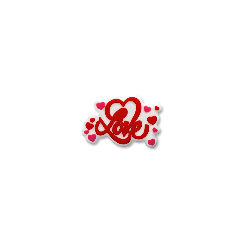 Pet crate accessories white pink love crate charm front view Crate Charms snap-on decoration