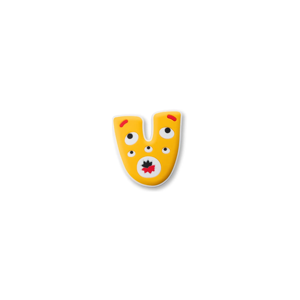 Pet crate accessories yellow letter U crate charm front view Crate Charms alphabet snap-on decoration