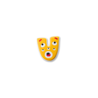 Pet crate accessories yellow letter U crate charm front view Crate Charms alphabet snap-on decoration