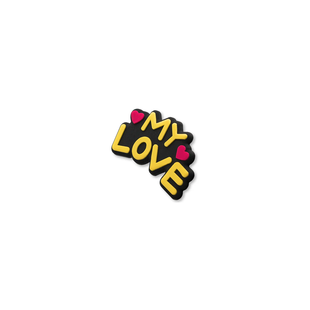 Pet crate accessories yellow my love text crate charm side view Crate Charms snap-on decoration